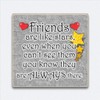 Decorative Friends Quote Magnet, 11 cm x 8 cm, Grey Background with Hearts and Stars