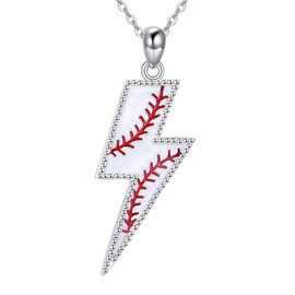 YFN Lightning Bolt Necklace Sterling Silver Lightning Bolt Sport Pendant Necklace Sport Jewelry for Women Sporty Gifts for Athletes, Middle, Sterling Silver, No Gemstone
