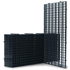 LINLAN 8 Pieces 5.9x11.8in (15X30cm) Aquarium Grid Plastic, Fish Tank Divider, Egg Crate for DIY Filtration and Bottom Protection in Aquascaping (Black-No Accessories)