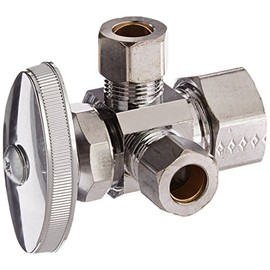 Brasscraft CR1901LRX C1 1/2-Inch Nom Comp by 3/8-Inch OD Comp by 3/8-Inch OD Comp Dual Outlet Stop Lead-Free, Chrome