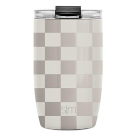 Simple Modern Taza de Café para Viajes con Tapa Abatible | Taza de Café Helado de Acero Inoxidable Aislada | Regalos para Mujeres & Hombres | Voyager Colección | 350ml | Checkmate