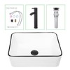 KSWIN Ceramic Rectangular Bathroom Vessel Sink, 16'' x 12'' Above