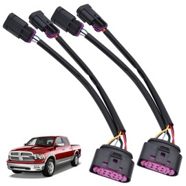 Farpida 2Pcs Conversion Harnesses Quad Housing to Projector Headlight Fits for Dodge Ram Truck 2009-2018, Projector Headlight Conversion Harness Replace for Ram Truck 2009-2018