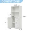Puntogen 4 Tier Bookcase with Doors, White Bookshelf & Wide