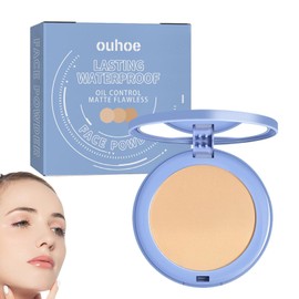 Shakven Polvo Compacto Mate,Maquillaje en Polvo fijador - Cosmética Facial Textura Ligera Mujeres Todo Tipo Piel                                      