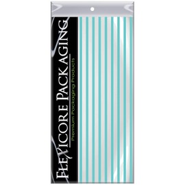 Flexicore Packaging Azure Pin Stripe Print Gift Wrap Tissue Paper Size: 15 Inch X 20 Inch | Count: 10 Sheets | Color: Azure Pin Stripe