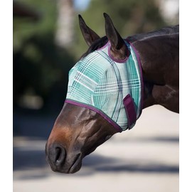 Kensington UV Horse Fly Mask with Web Trim - Protective Mask with Dual Ear Opening & Forelock Freedom - XLarge, Imperial Jade