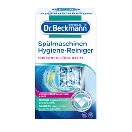 Dr. Beckmann Spülmaschinen Hygiene-Reiniger, Pulver, Zitrone, entfernt Rückstände, Fett und unangenehme Gerüche | inkl. Spezial-Reinigungs-Tuch | 75 g
