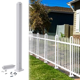 E&K 36"H Vinyl White Picket Fence Post