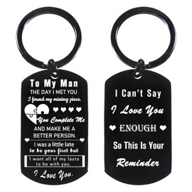 To My Man Keyring Valentines Day Gifts for Him Anniversary Keychain for Men Husband Gifts from Wife Boyfriend Gifts for Husband Birthday Gifts Boyfriend Keyring Husband Keyring Present for Men