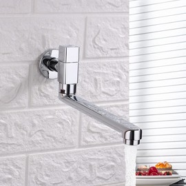 MEOMER Single Cold Water Faucet, Brass Stainless Steel Faucet, Lead Purifier, Single Handle Faucet, Wall Faucet, Single Faucet, Side Faucet, In-Wall Faucet, 360 Degree Rotating Horizontal Faucet