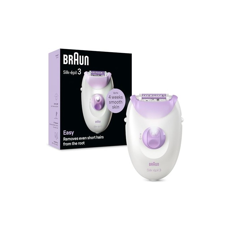 Braun Silk-épil 3, Corded Epilator For Hair Removal, Weeks Of