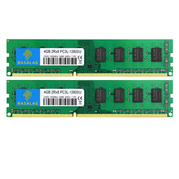 Rasalas PC3L-12800U 8GB Kit (2X 4GB) DDR3 1600 Ram 8GB