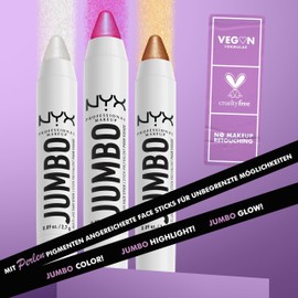 NYX Professional Makeup Shimmering Highlighter Pen for the Face, For Individual Looks and Intense Colour, with Nourishing Oils, Jumbo Highlighting Stick, Colour: Flan, Pack of 1