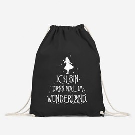 MoonWorks® Gym Bag with German Text "Ich Bin dann mal im Wunderland"