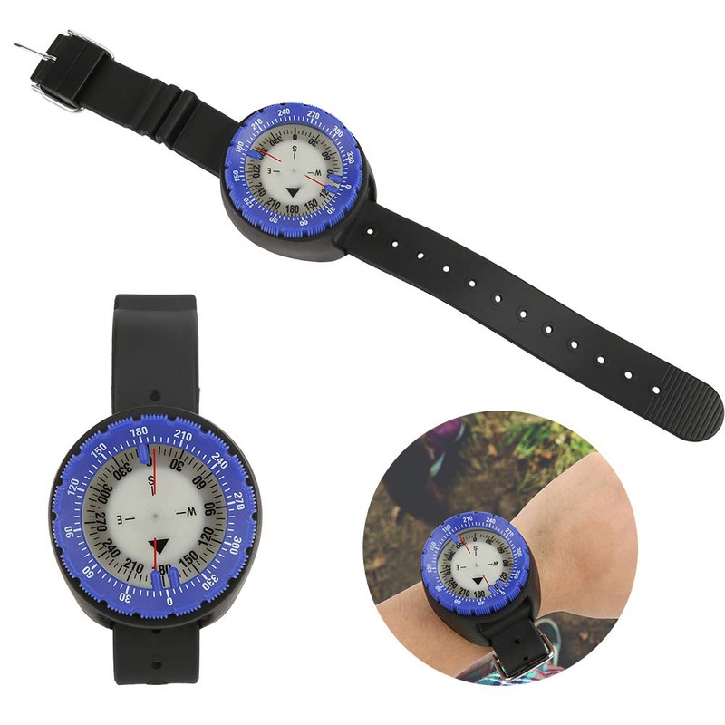 Diving Compass, Accurate Scale, 50 Metres, Waterproof Wrist Compass, Luminous