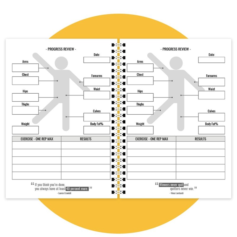 Fitness & Workout Journal/Planner Notebook -Includes Exercise Logs, Body Tracker