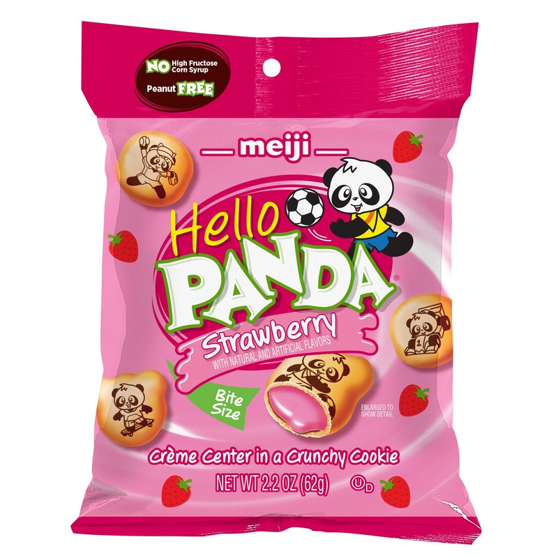 Meiji Hello Panda Cookies, Strawberry Crème Filled - 2.2 oz,