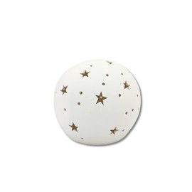 Ceramic LED Ball with Stars White 12 x 10 cm Decorative Ball Light Ball Table Decoration