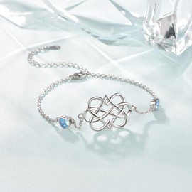 KINGWHYTE Infinity Heart Bracelet for Women 925 Sterling Silver White Plated Love Bracelet Girlfriend Birthday Gifts