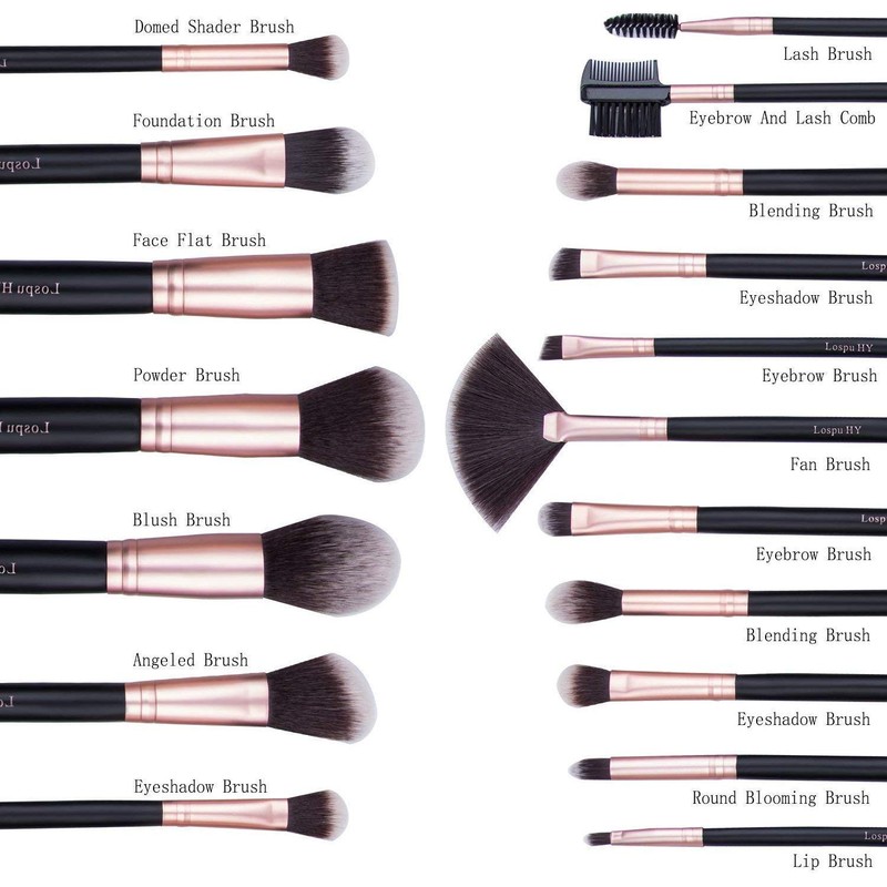 Makeup Brushes Set 18 Pieces Rose Gold Synthetic High Quality