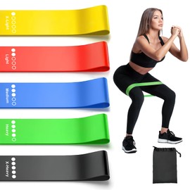 Bandas de Resistencia, 5 Niveles Ligas de Resistencia Elásticas para Ejercicio, Resistance Bands, Látex 100% Natural con Bolsa, para Casa, Gym, Yoga, Pilates, Crossfit, Fisioterapia (Multicolor)