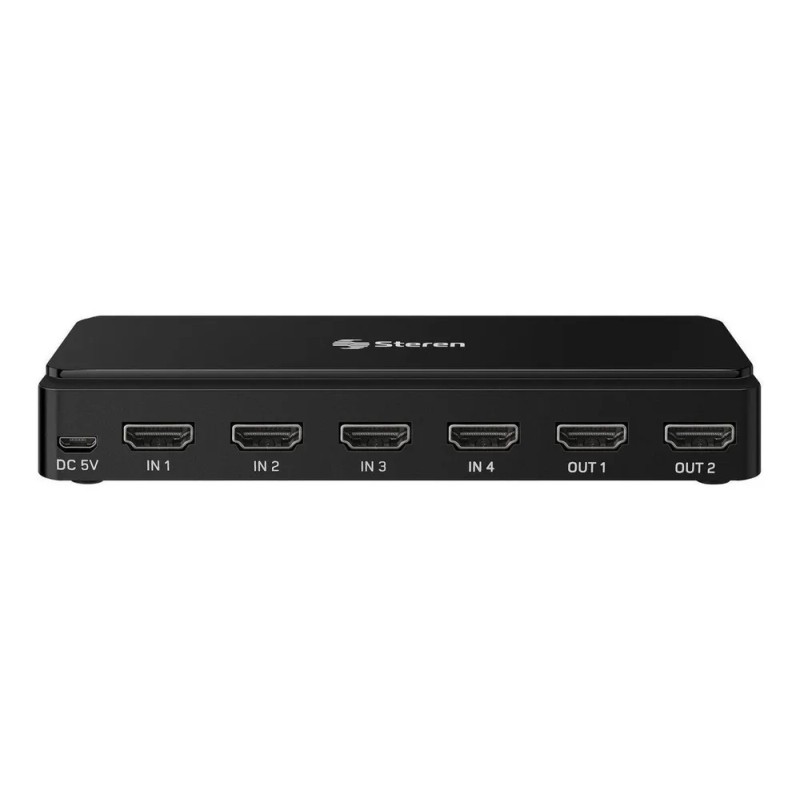 Steren Selector Hdmi 4k De 4 Entradas Y 2 Salidas,