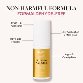 Glamnetic x GLAMZILLA Super Strong Brush On Nail Glue | Brush Tip Applicator, Mess Free, Travel Friendly, Vegan | Durable & Long-Lasting | .24 fl. oz.