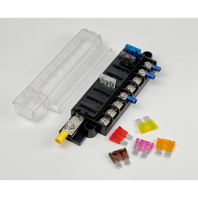 edi-tronic 8-Way Fuse Holder Fuse Box Compact 8 Car Fuses