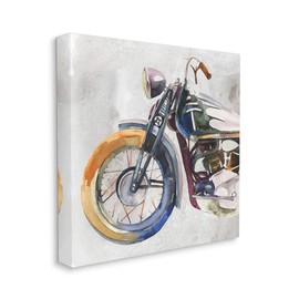Stupell Industries Motorcycle Chopper Bike Expressive Watercolor Tones, Designed by Annie Warren Canvas Wall Art, 24 x 24, Purple