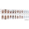 24 Pieces Medium Length False Nails Flower Fake Nails Rhinestone