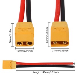 Meimom 4 Pairs XT90H XT90 Wire XT 90 Plug Male and Female Connector 150mm 10AWG Silicon Wire for RC Lipo Battery FPV Racing Drone