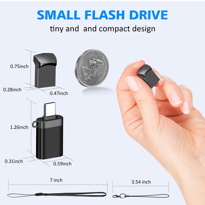 EASTBULL 32GB USB3.0 FAT32 Small Flash Drive with a USB-C