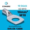 Cembre A2-M10 Tube Cable Lug 10 mm² M10 Uninsulated Tin-Plated
