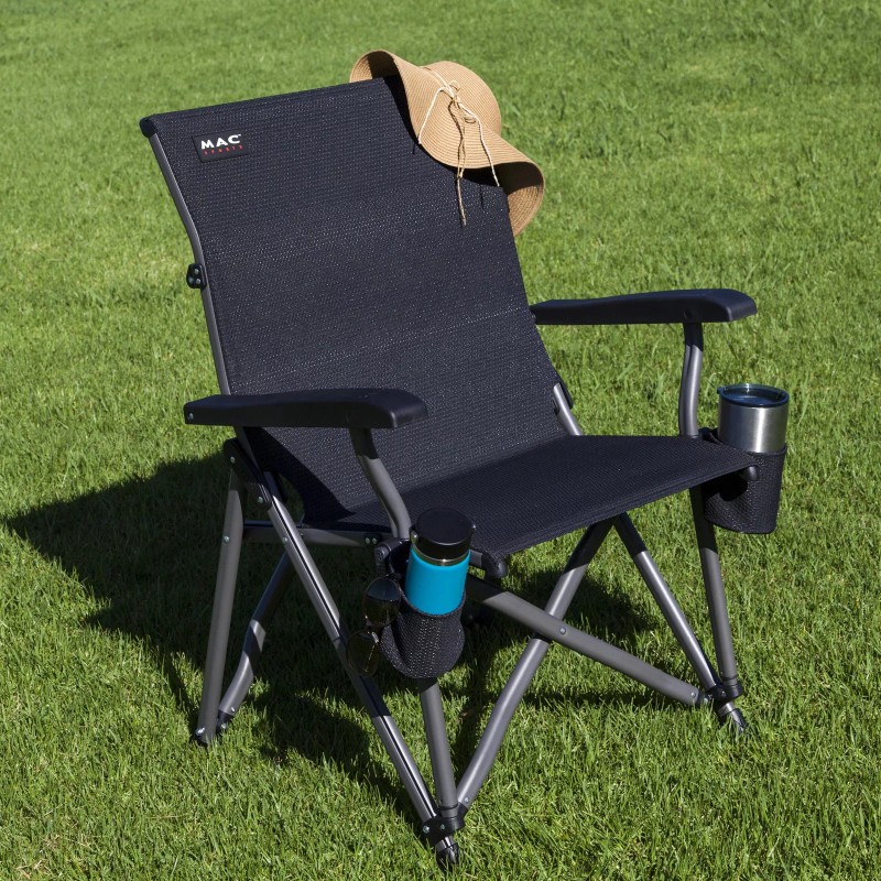 Mac Sports Heavy Duty Folding Portable Camp Chair, Aluminum, 375