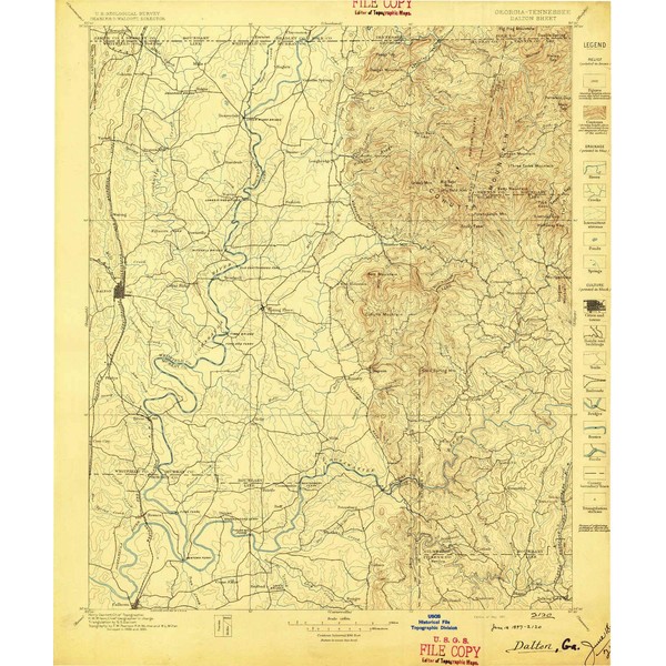 YellowMaps Dalton GA topo map, 1:125000 Scale, 30 X 30
