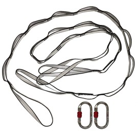 GiGant Daisy Chain x 2 + Carabiner, 2-Piece Set, Height Adjustment, Strap Belt, Aerial Yoga, Aerial Yoga, 70.9 inches (180 cm), Gray)