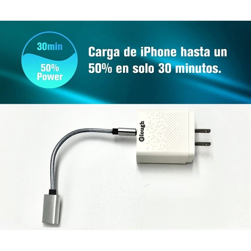 Cargador Elough Carga Rápida, 20w Salida Tipo C Certificado