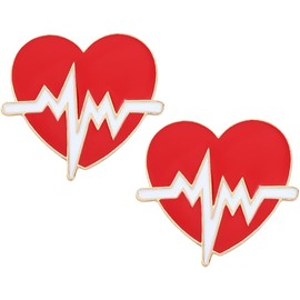 PACKOVE 2 Pieces Heart Decor Red Decor Medical Pin Medical Badge Creative Brooches Brooch Gift Clothing Decoration Clothing Brooch Heart Brooch, Acrylic, No gemstone