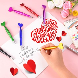 FFNIU 96Pcs Valentine's Day Pens, Heart Shaped Ballpoint Kids Pens for Office School Supply