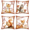 Bonhause Set of 4 Cushion Covers Autumn Animals 45 x