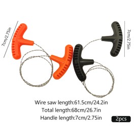 TARKDAK Stainless Steel Wire Saw 2 Pieces Pocket Saw String Saw Wire Saw Cutting Wire Survival Equipment Wood for Outdoor Travel Equipment and Rope Saw Camping Saw, 62-68 cm