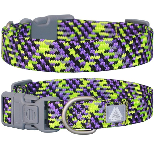 JC HOUSE Reflective Dog Collar, Neck 16’’-25’’, Adjustable Soft Nylon
