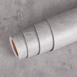 Livelynine Grey Concrete Wallpaper Peel and Stick Gray Concrete Contact Paper for Countertops Kitchen Counter Top Table Desk Wrap Waterproof Textured Industrial Wall Paper Bathroom Walls 15.8x78.8