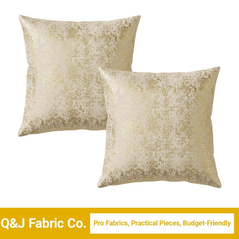 Q&J FABRIC CO. 2 Pack Velvet Throw Pillow Covers 18x18'',