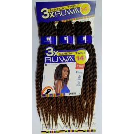 SENSATIONNEL Ruwa 3x Senegal Twist 14" #SM1B/30 Braid Hair Pre Stretched Looped Crochet