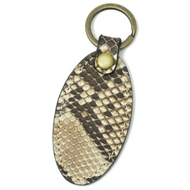 Prof Line Genuine Diamond Python Key Holder, Large Tag, Flat Ring, Box Included, Safe Made in Japan, Feng Shui Increased Fortune, natural