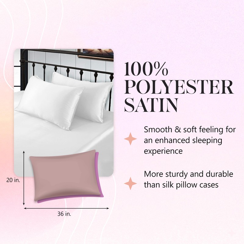 Revele Satin Pillowcase for Hair and Skin, Includes one King