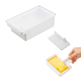 Doyime Butter Case with Cutter, Butter Cutter, Butter Cutting Case, Cheese, Dedicated Slot Storage, Cuts to Approx. 0.4 oz (10 g), Airtight, Storage Container, Prevents Odors and Drying, Kitchen