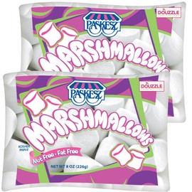 DOUzzle Large Vanilla White Marshmallows - Big Soft Marshmallows for S’mores, Roasting, Campfires & Snacking (8 OZ, 2 Pack) Nut Free, Gluten Free, Fat Free - Kosher Parve